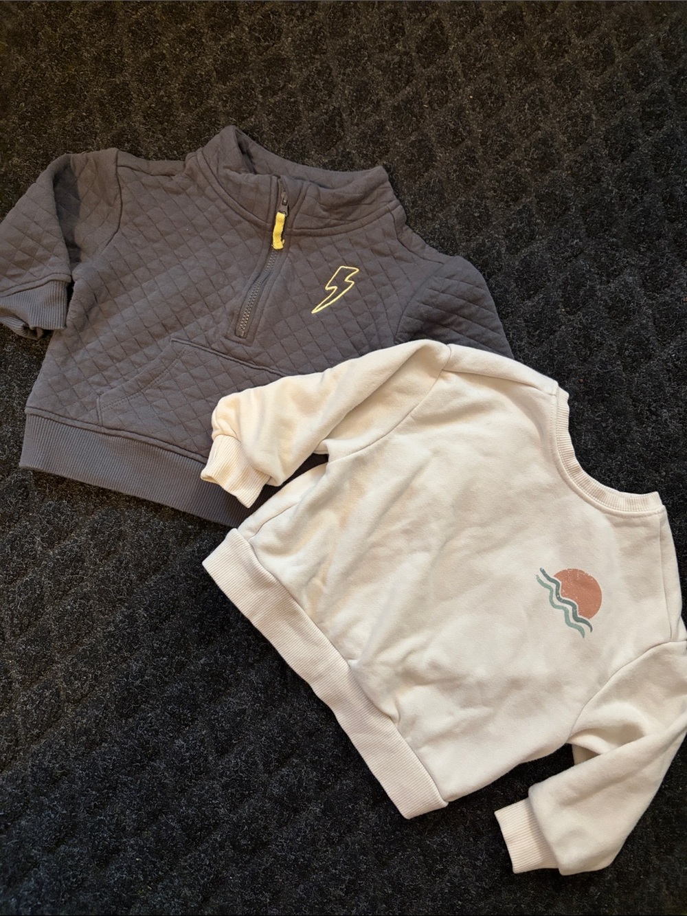 Grayson Mini Quilted Half-Zip & Graphic Pullover Sweatshirt Size 12 months